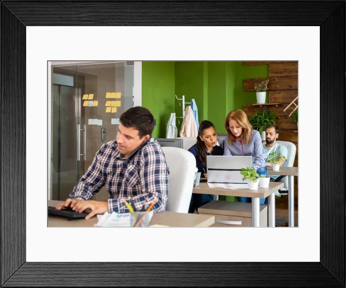Framed Print : Busy creative agency office. Start up company Framed Print : Busy creative agency office. Start up company