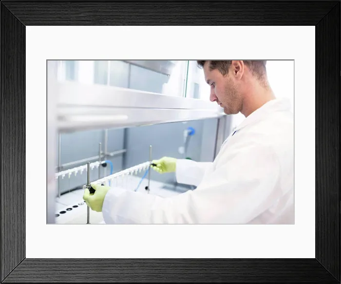 Framed Print : Solid phase extraction equipment Framed Print : Solid phase extraction equipment