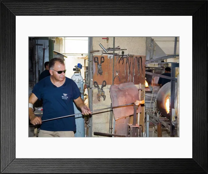 Framed Print : Malta, Valletta Glass Factory, Ta Qali Craft Village, Glass Blower Manufacturing A Glass Ornament Framed Print : Malta, Valletta Glass Factory, Ta Qali Craft Village, Glass Blower Manufacturing A Glass Ornament