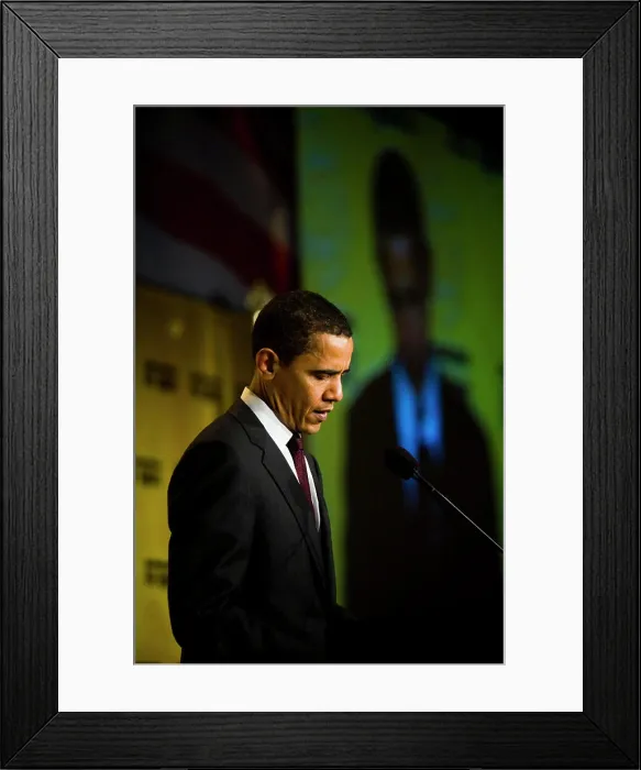 Framed Print : Presidential hopefuls speak at a bipartisan forum hosted by the International Association of Fire Fighters