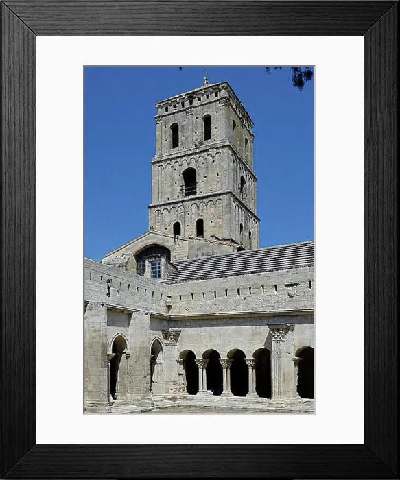 Framed Print : Cloister, Romanesque former Benedictine abbey church Eglise Saint-Trophime Framed Print : Cloister, Romanesque former Benedictine abbey church Eglise Saint-Trophime