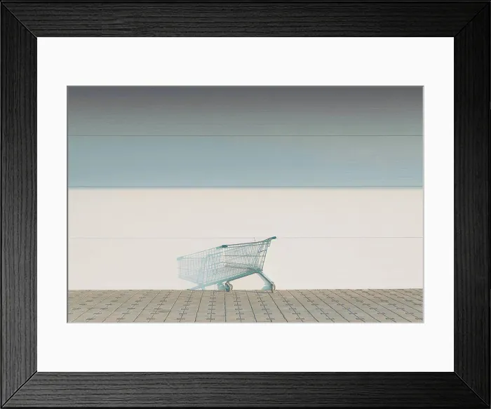 Framed Print : Empty shopping cart outside Framed Print : Empty shopping cart outside