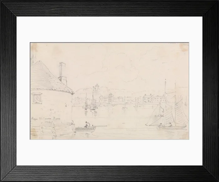 Framed Print : Cowes, from West Cowes Ferry, 22 March 1826 Framed Print : Cowes, from West Cowes Ferry, 22 March 1826