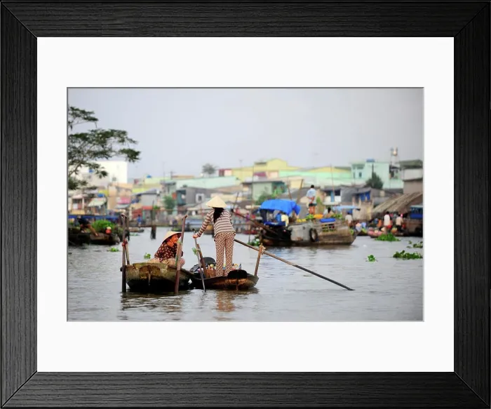 Framed Print : Cai Be Floating Market In Mekong Delta, Vietnam, South East Asia, Asia