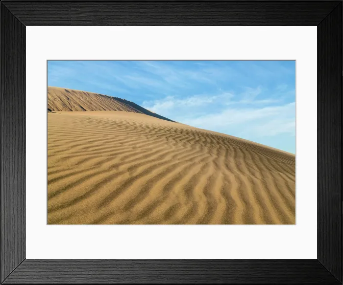 Framed Print : USA, California, Mohave National Preserve. Rippled sand dunes