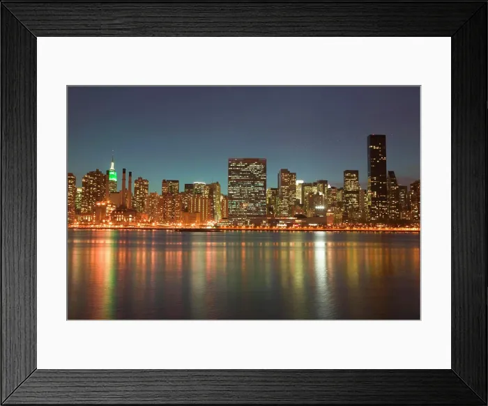 Framed Print : USA, New York, New York City, Manhattan: Evening View of Midtown Manhattan from Long Island City / Queens Framed Print : USA, New York, New York City, Manhattan: Evening View of Midtown Manhattan from Long Island City / Queens