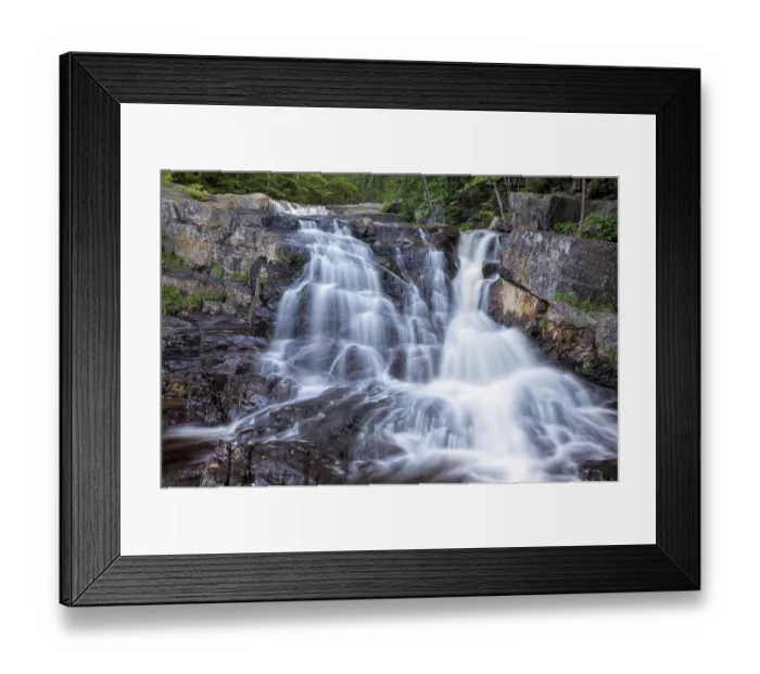Framed Print : Stepped Falls on Brown Brook in Ellsworth, New Hampshire USA during the summer months