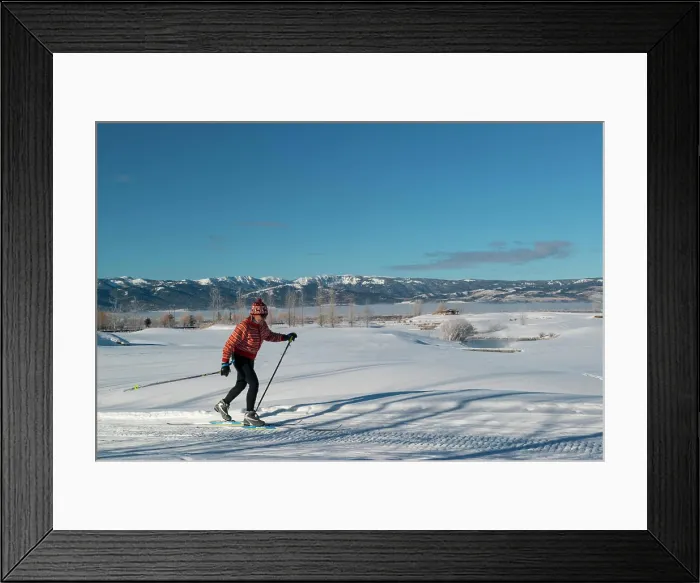 Framed Print : Woman nordic skiing, Driggs, Idaho. (MR)