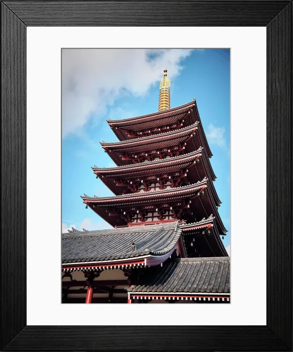 Framed Print : A Pagoda at Asakusa Temple (Sensoji) in Tokyo, Japan Framed Print : A Pagoda at Asakusa Temple (Sensoji) in Tokyo, Japan
