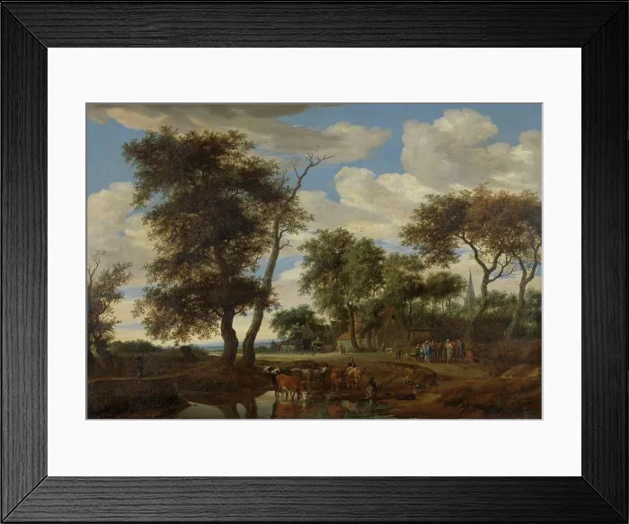 Framed Print : View of a village, Salomon van Ruysdael, 1663 Framed Print : View of a village, Salomon van Ruysdael, 1663