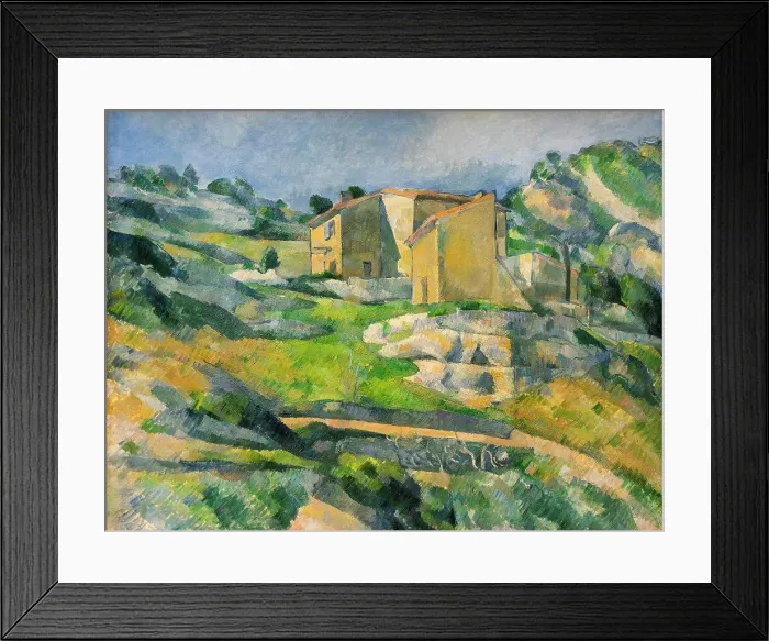 Framed Print : Houses in Provence; The Riaux Valley near L'Estaque Oil on canvas; c. 1883 Paul Cezanne; French; 1839 - 1906 Framed Print : Houses in Provence; The Riaux Valley near L'Estaque Oil on canvas; c. 1883 Paul Cezanne; French; 1839 - 1906