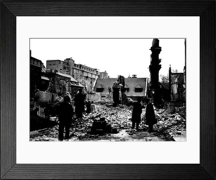 Framed Print : Bombing of Historic Sergent's Inn Framed Print : Bombing of Historic Sergent's Inn