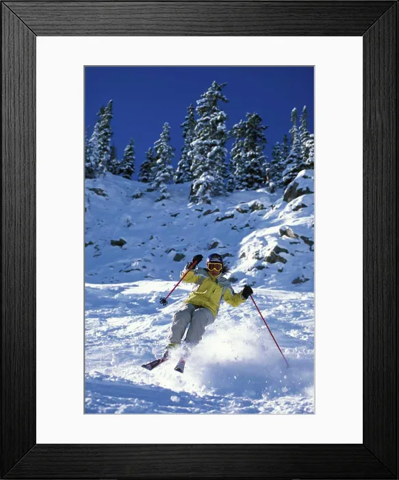 Framed Print : Colorado, Crested Butte. Woman Skiing Framed Print : Colorado, Crested Butte. Woman Skiing