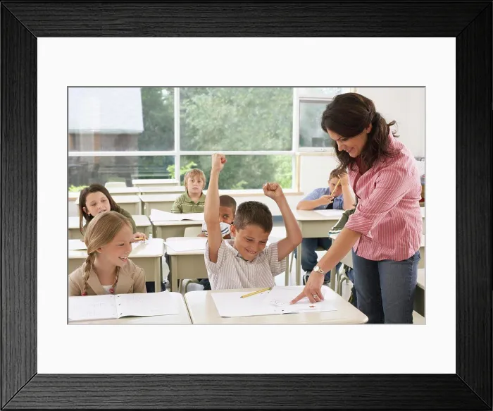 Framed Print : Students and Teacher in Classroom Framed Print : Students and Teacher in Classroom