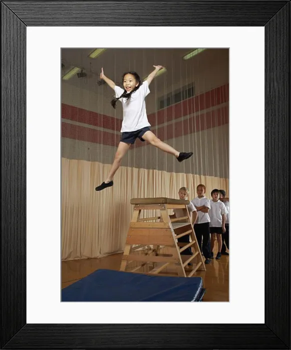 Framed Print : Kids Doing Gymnastics Framed Print : Kids Doing Gymnastics