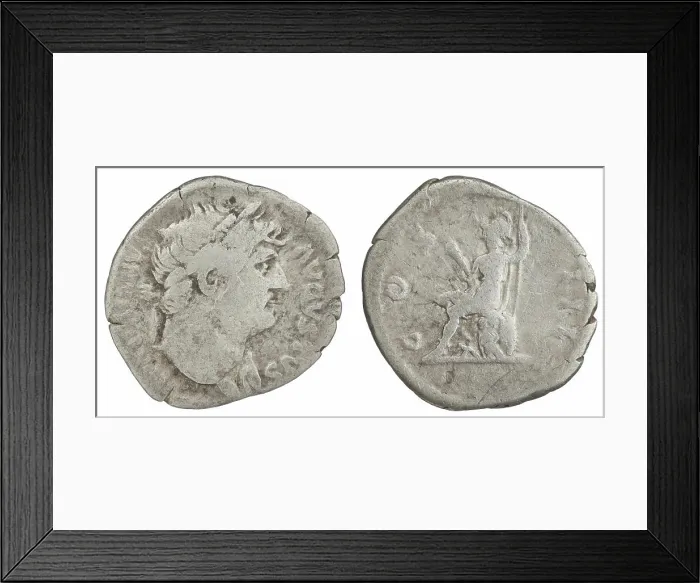 Framed Print : denarius. Hadrian (Roman emperor; 117-138), emperor Framed Print : denarius. Hadrian (Roman emperor; 117-138), emperor