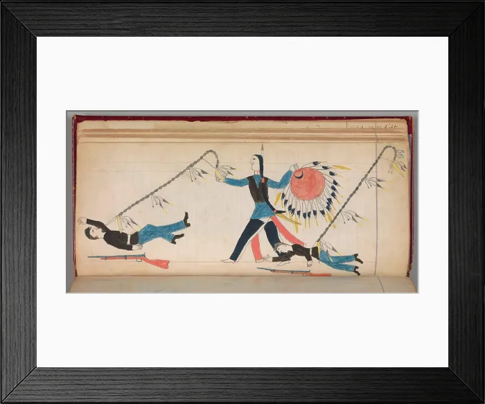 Framed Print : Maffet Ledger: Drawing ca. 1874-81 Southern and Northern Cheyenne