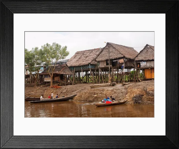 Framed Print : View of houses on stiltz in Belem in Iquitos, a city on the Amazon River in the Peruvian Amazon River basin Framed Print : View of houses on stiltz in Belem in Iquitos, a city on the Amazon River in the Peruvian Amazon River basin