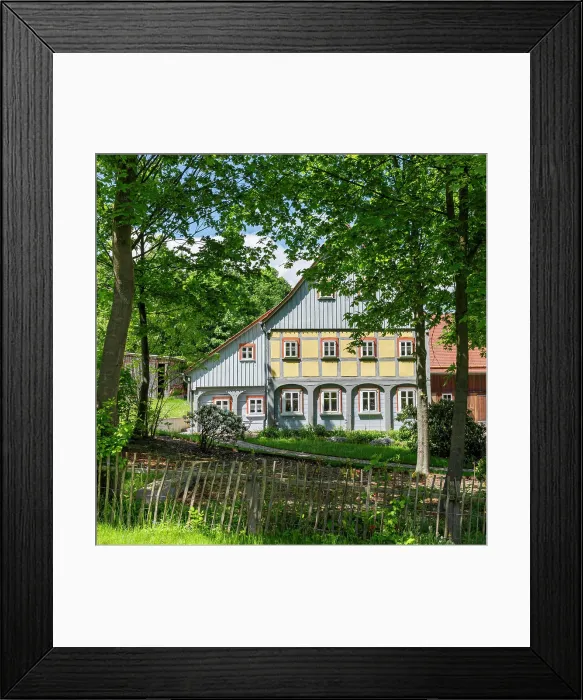 Framed Print : Umgebindehaus in Oybin, Zittauer Gebirge Framed Print : Umgebindehaus in Oybin, Zittauer Gebirge