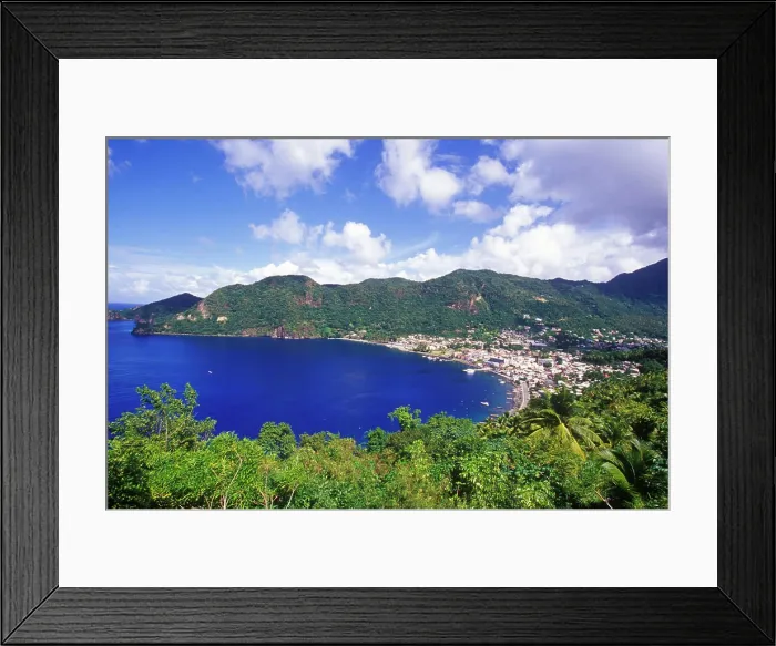 Framed Print : Village of Soufriere, St Lucia, Caribbean