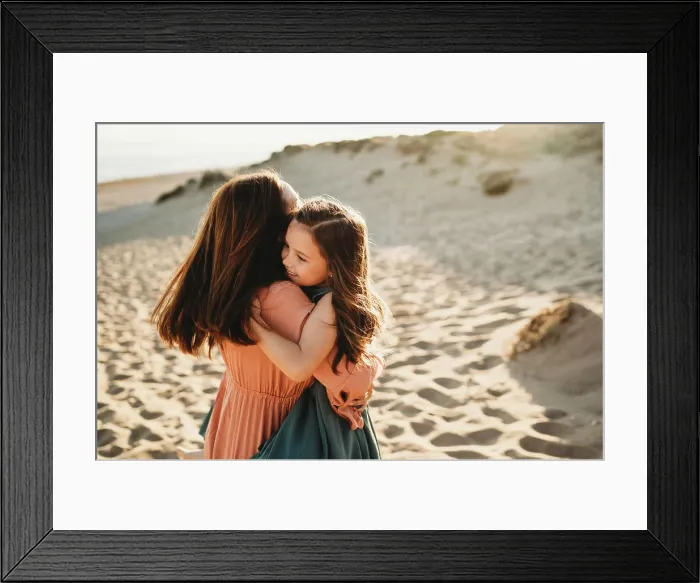 Framed Print : Happy Mother daughter hugging smiling beach summer sunset Framed Print : Happy Mother daughter hugging smiling beach summer sunset