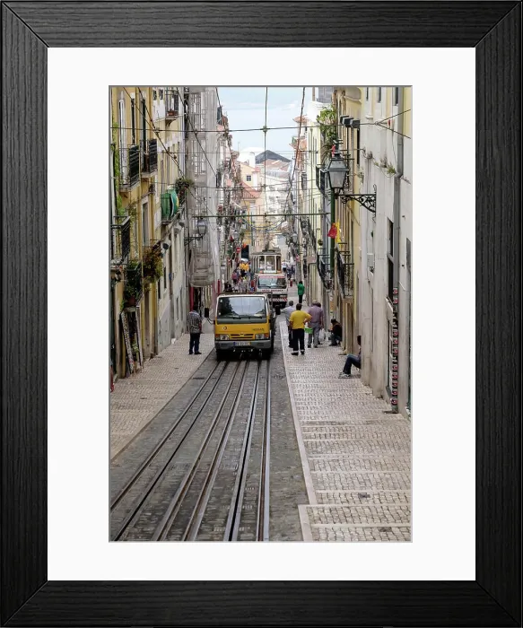 Framed Print : Portugal, Lisbon. Funicular railway lift in the Alfama district, called Elevator da Gloria Framed Print : Portugal, Lisbon. Funicular railway lift in the Alfama district, called Elevator da Gloria