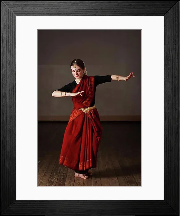 Framed Print : Young woman in sary dancing classical traditional indian dance Bharat Natyam Framed Print : Young woman in sary dancing classical traditional indian dance Bharat Natyam