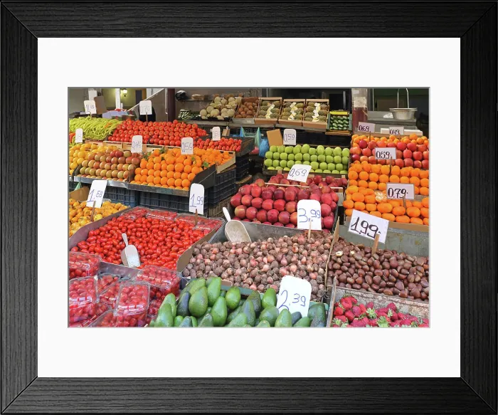 Framed Print : Farmers Market Stall Fruits and Vegetables at Farmers Market Stall Copyright: xZoonar.com / MarkoxBericx 8867743 Framed Print : Farmers Market Stall Fruits and Vegetables at Farmers Market Stall Copyright: xZoonar.com / MarkoxBericx 8867743