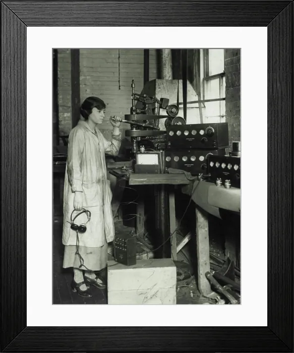 Framed Print : The Only Woman Radio Engineer In The World -- She is Mrs