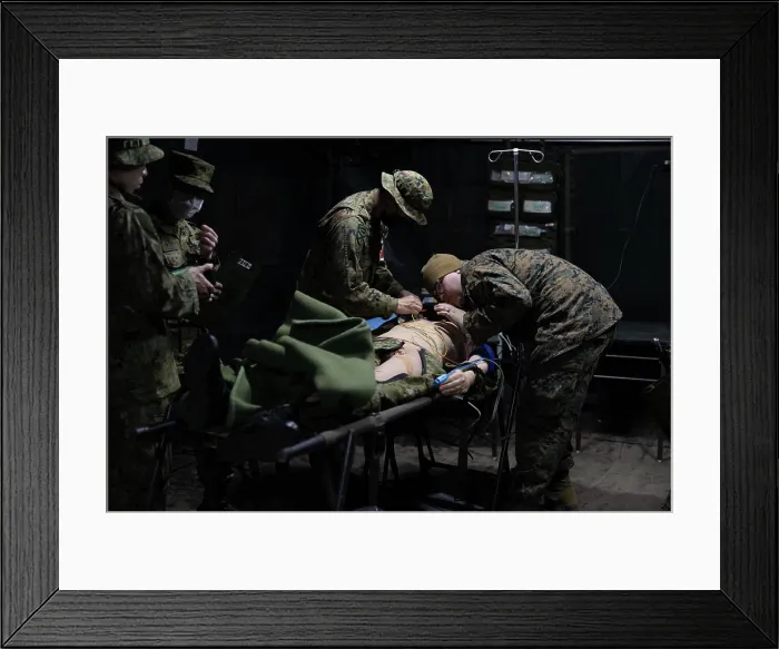 Framed Print : U.S. Navy corpsmen with the 31st Marine Expeditionary Unit Framed Print : U.S. Navy corpsmen with the 31st Marine Expeditionary Unit