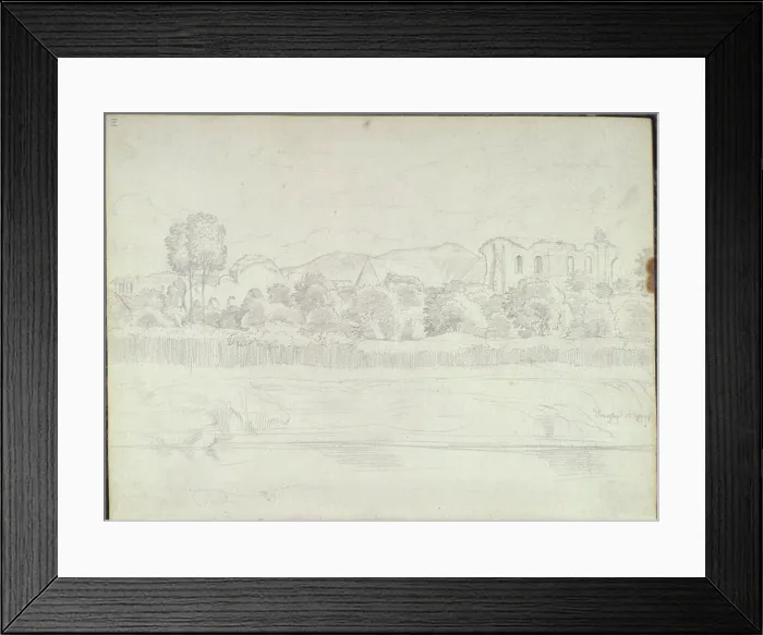 Framed Print : A pencil sketch by Friedrich Olivier from August 16 Framed Print : A pencil sketch by Friedrich Olivier from August 16