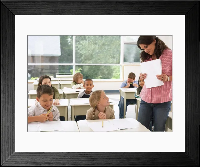 Framed Print : Students and Teacher in Classroom Framed Print : Students and Teacher in Classroom