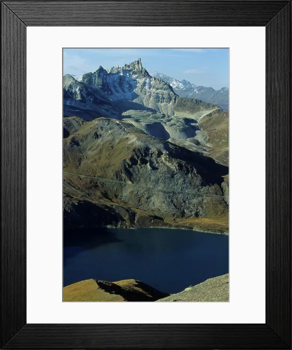 Framed Print : Lake Sassière Vanoise National Park Alps France Framed Print : Lake Sassière Vanoise National Park Alps France