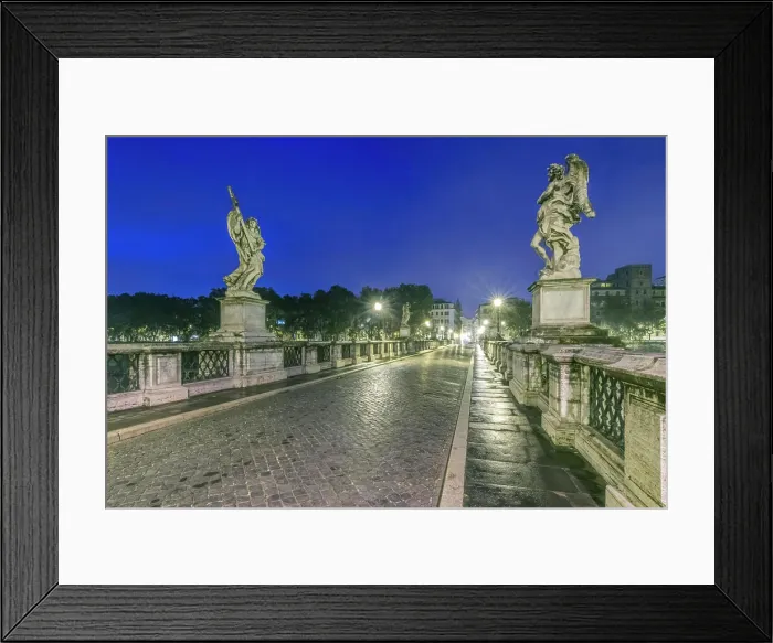 Framed Print : Europe, Italy, Rome, Ponte Sant'Angelo at Dawn