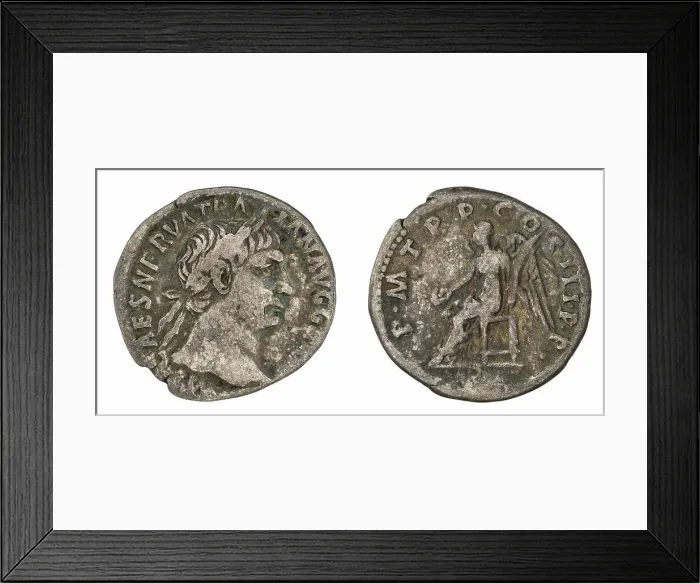 Framed Print : denarius. Trajan (cesarz rzymski ; 98-117), issuer Framed Print : denarius. Trajan (cesarz rzymski ; 98-117), issuer