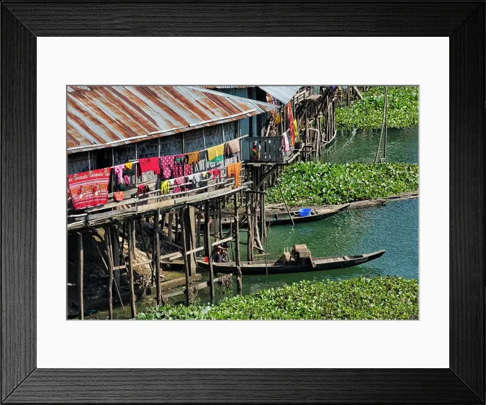 Framed Print : Stilt houses on Kaptai Lake, Rangamati, Chittagong Division, Bangladesh Framed Print : Stilt houses on Kaptai Lake, Rangamati, Chittagong Division, Bangladesh