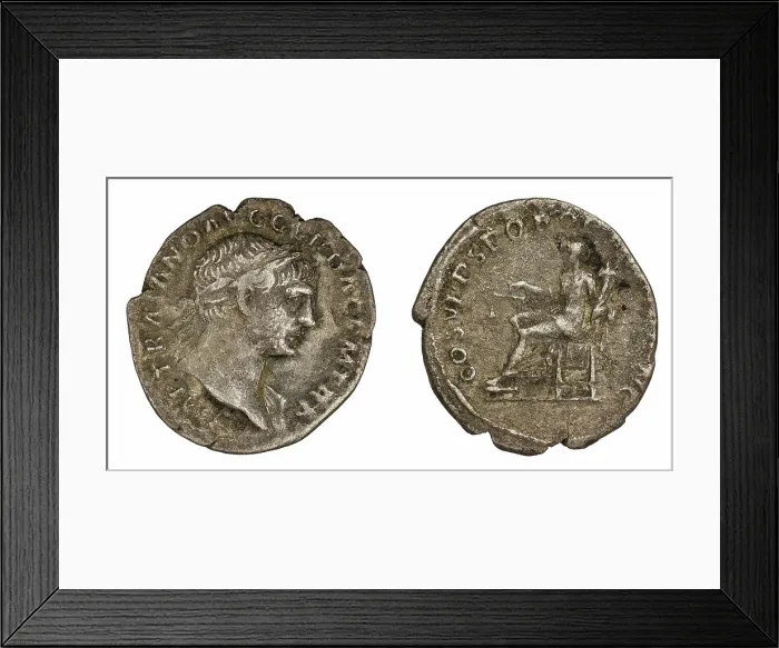 Framed Print : denarius. Trajan (cesarz rzymski ; 98-117), issuer Framed Print : denarius. Trajan (cesarz rzymski ; 98-117), issuer
