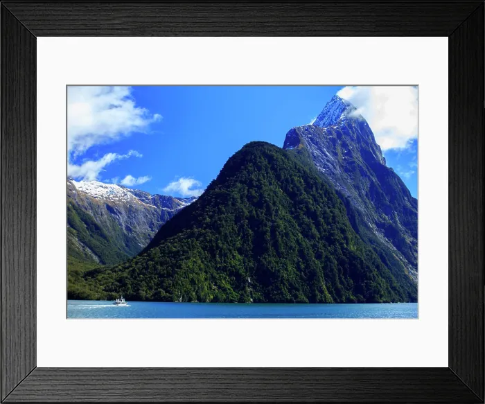 Framed Print : A cruise ship on the waters of Milford Sound in the South Island of New Zealand Framed Print : A cruise ship on the waters of Milford Sound in the South Island of New Zealand