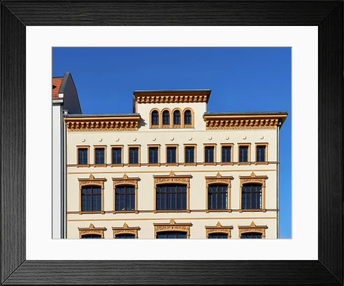 Framed Print : Southwest corner of the Markrgalerie, Leipzig, Saxony, Germany Framed Print : Southwest corner of the Markrgalerie, Leipzig, Saxony, Germany
