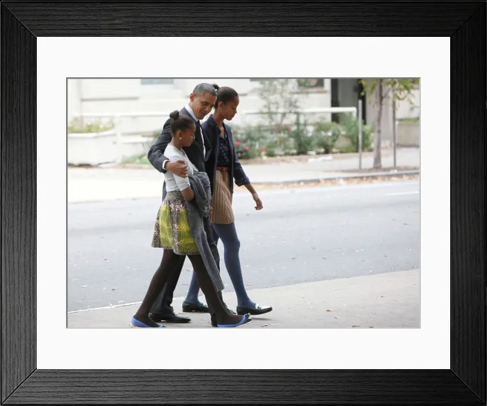 Framed Print : President Barack Obama walks from St John's Episcopal Church to the White House on October 28 Framed Print : President Barack Obama walks from St John's Episcopal Church to the White House on October 28