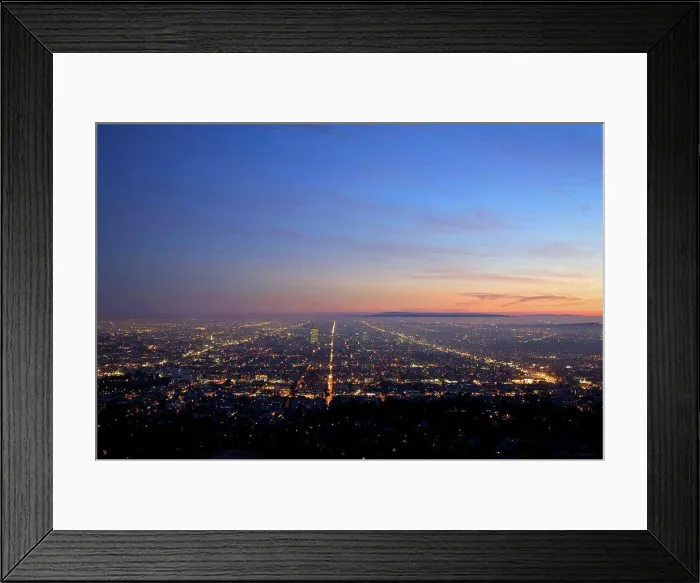 Framed Print : Los Angeles city lights, California, USA Framed Print : Los Angeles city lights, California, USA