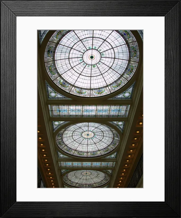 Framed Print : BALTIMORE, MARYLAND. USA. Skylights in Penn Station. Railroad station serving Amtrac & commuter trains