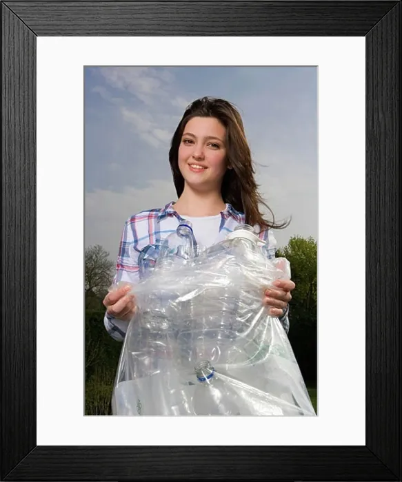 Framed Print : Girl 14, recycling