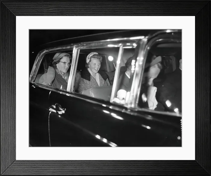 Framed Print : Anefo photo collection. Princess Beatrix and Queen Juliana in the car. March 4, 1958 Framed Print : Anefo photo collection. Princess Beatrix and Queen Juliana in the car. March 4, 1958