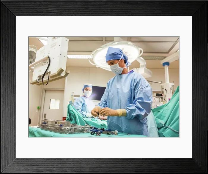Framed Print : Exploratory laparoscopy and surgical hysteroscopy (Uterine fibroids, endometriosis). Limoges hospital Framed Print : Exploratory laparoscopy and surgical hysteroscopy (Uterine fibroids, endometriosis). Limoges hospital