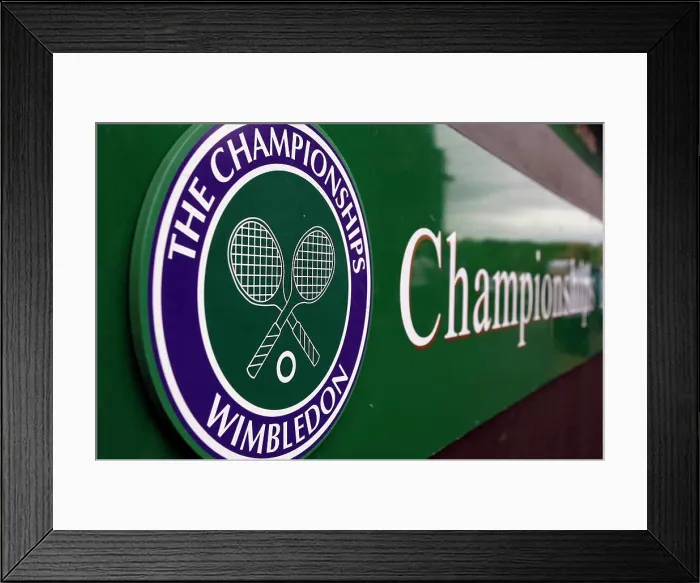 Framed Print : England, London, Wimbledon. A Wimbledon sign at the Wimbledon Tennis Championships 2008
