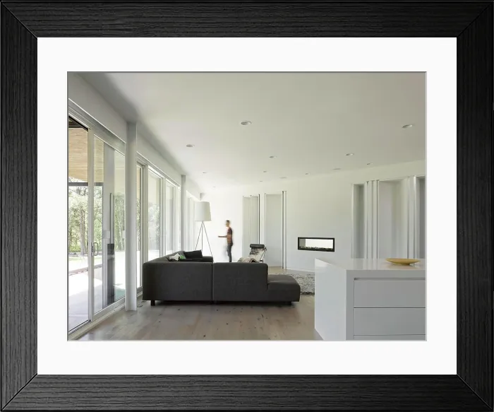 Framed Print : Living room. Parallelogram House, Winnipeg, Canada. Architect: 5468796 Architecture, 2016 Framed Print : Living room. Parallelogram House, Winnipeg, Canada. Architect: 5468796 Architecture, 2016