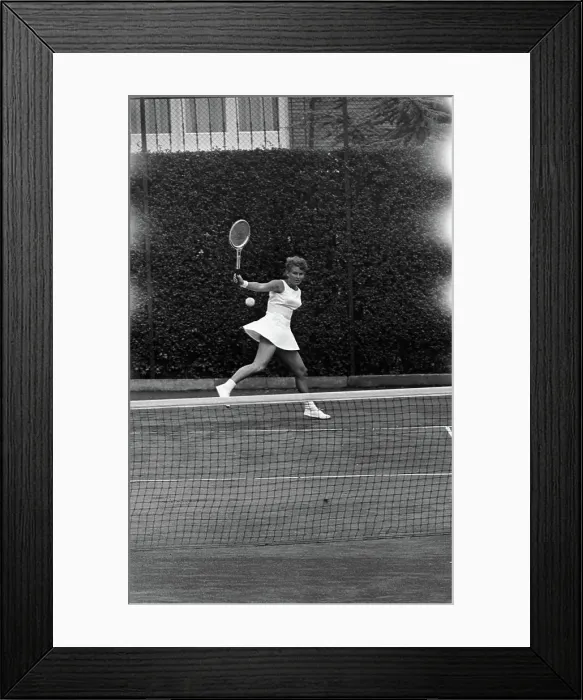 Framed Print : Anefo photo collection. Tennis in Hilversum Lesley Turner during the competition. July 23, 1964. Hilversum
