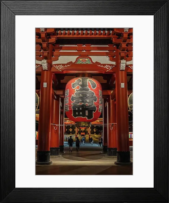 Framed Print : Large Chochin Lantern at the Hozomon Gate of Senso-ji, Buddhist Temple, Asakusa, Taito City, Tokyo