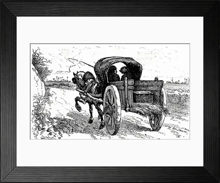 Framed Print : An engraving depicting a country cart. Dated 19th century Framed Print : An engraving depicting a country cart. Dated 19th century